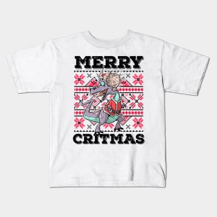 Ugly Christmas D20 Dice RPG Meme Role Play PnP Merry Critmas Kids T-Shirt